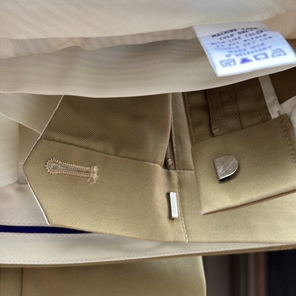 Alan Flusser Mens Khaki Golf Pants 40x30 100% cotton. Flat front straight leg. - Picture 8 of 11